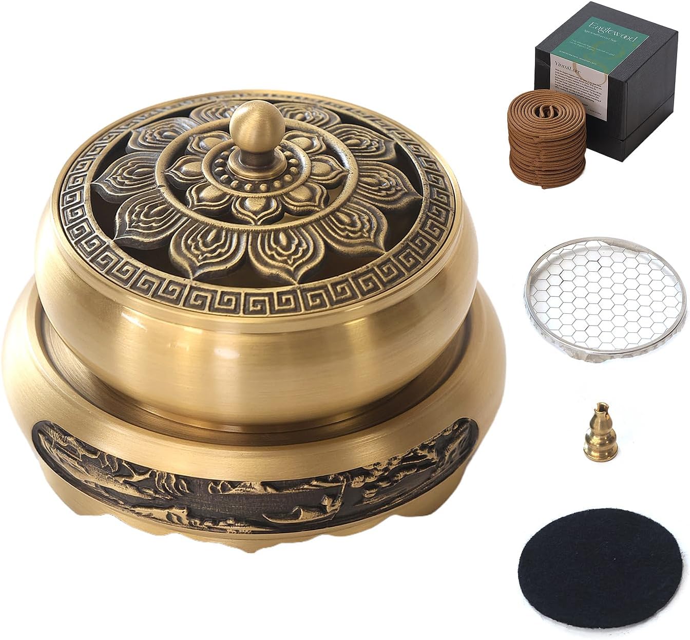 brass lotus incense holder
